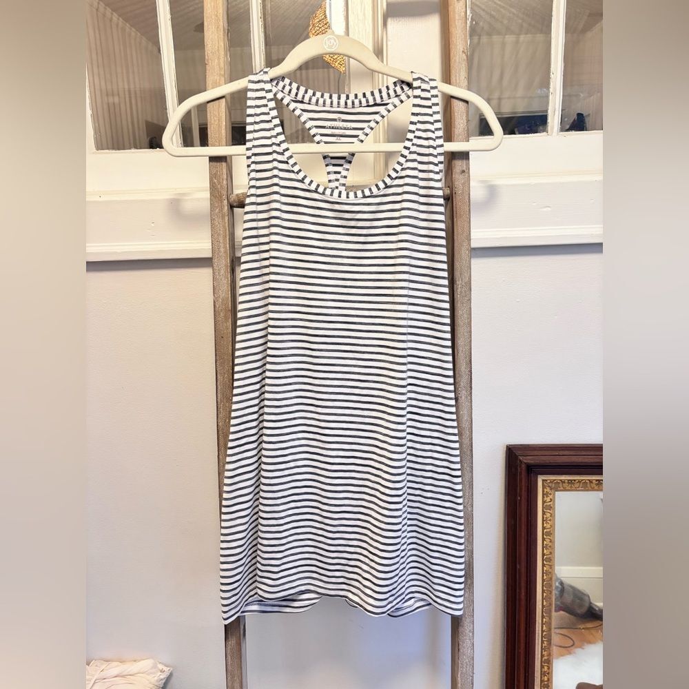 Athleta Black and White Striped Tank Top